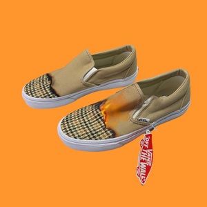 Vans Classic Slip Ons Burn Khaki